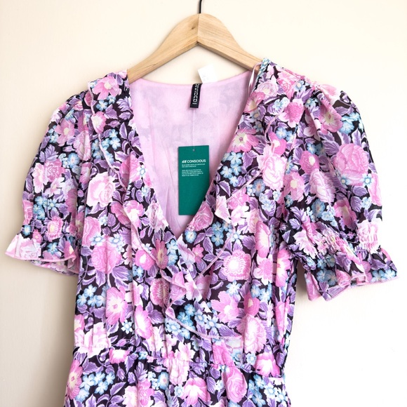 H&M Floral Ruffle Mini Dress - Picture 9 of 16